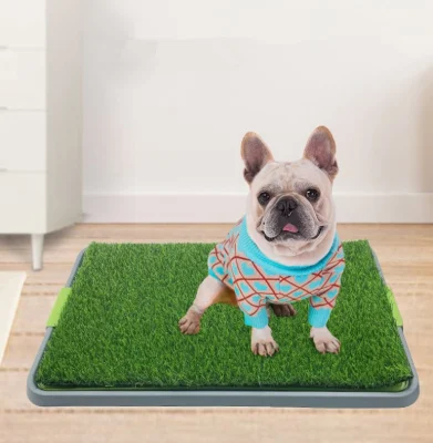 개와 작은 애완동물을 위한 도매 인공 잔디 강아지 패드, 트레이가 있는 재사용 가능한 변기 훈련 패드